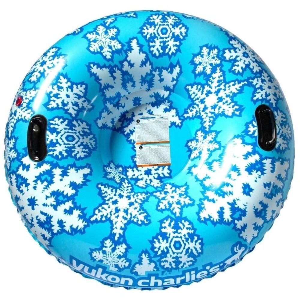 Yukon Charlies Snowflake Snow Tube 48" 1 Rider PVC With Handles Winter Fun Blue